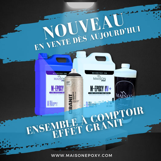 Ensemble à comptoir DIY effet granit ( Couvrance de 50p2)
