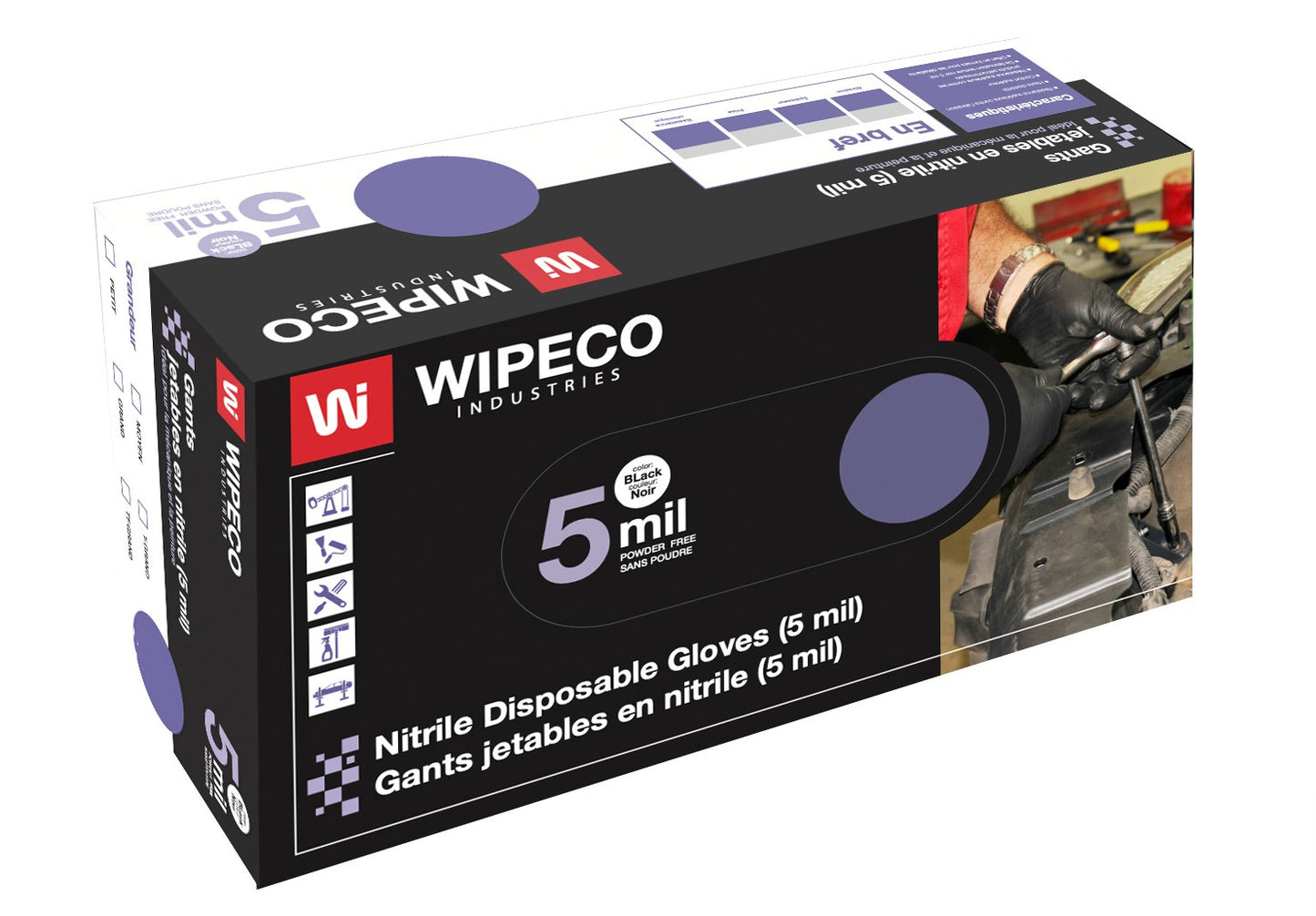 Boite de 100 gants jetables en nitrile