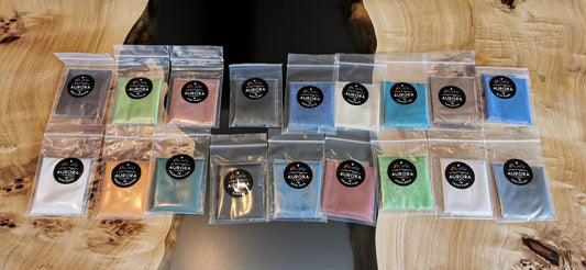 Paquet mixte de 18 couleurs mica Aurora