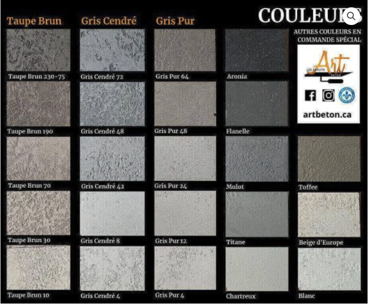 Art concrete KIT to wall, fireplace and furniture